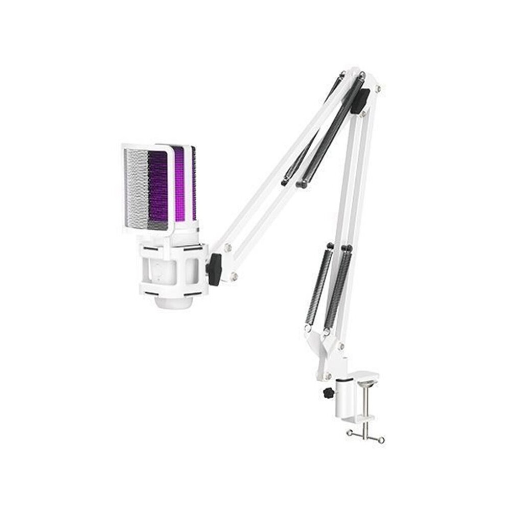 Photos - Microphone USB Gaming  with Articulated Arm,White Computer Condenser Mic for PC Recording Podcasting Streaming B