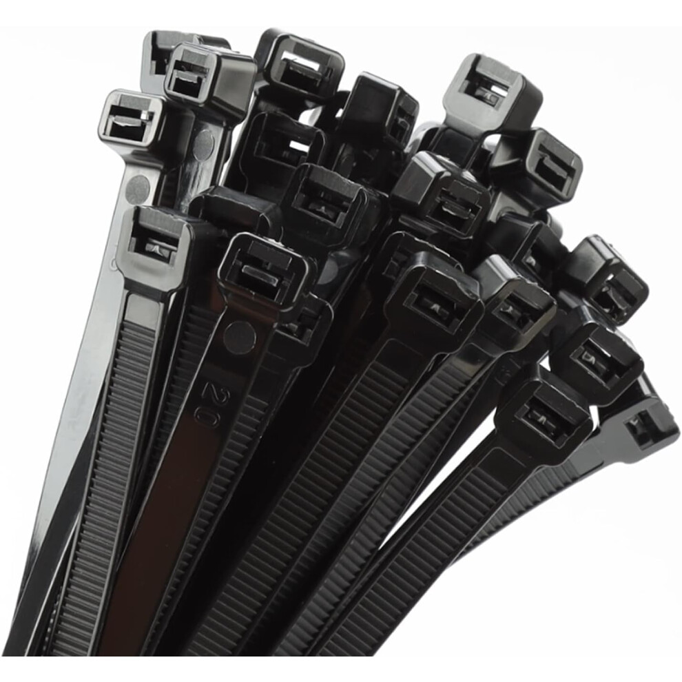 18" Black Heavy Duty Zip Ties (100 Pk), 200 Lbs, Uv Resistant, Indoor/Outdoor, Extra Long Cable Ties 9180479138778
