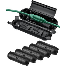 6-Pack Outdoor Extension Cord Safety Cover, Water-Resistant Seal Housing with 4 Latches, Adjustable Compartment for AWG 12/14/16 Cords, Protect H