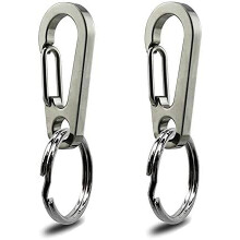2-Pack Dog Tag Clips, 304 Stainless Steel Quick-Change ID Tag Holders for Small Pets' Collars & Harnesses (2 Small Grey) – Compatible with Most