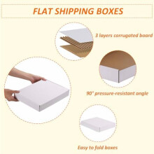 13x10x2 Shipping Boxes Set of 30, White Corrugated Cardboard Mailer Box for Packing Small Business
