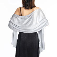 Xales e echarpes para vestidos de noite, xales macios para mulheres, xale para presente de casamento, 200*70cm - Prata Claro