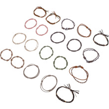 Lot de 20 élastiques à cheveux bohèmes pour queue de cheval, accessoires de voyage
