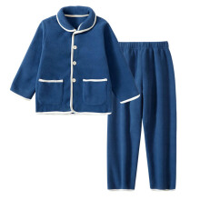 Barn Fleece Pyjamas Varm Mjuk Tvådelad