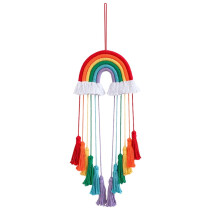 Rainbow Wall Hanging Hand-Woven Rainbow Garland Long Tassels Pendant Wall Decoration -Number 1