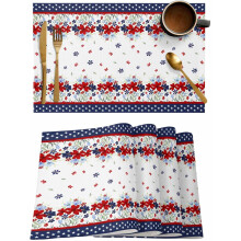 Tischsets zum 4. Juli, Baumwoll-Leinen, 13 x 19 Zoll, 6er-Set