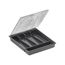 Organizer with Lid, 5 Compartments Covered Utensil Tray for Kitchen Drawer; K9G0