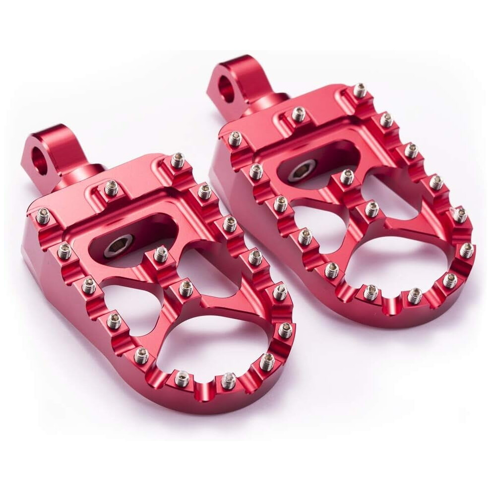 Cnc Wide Foot Pegs 360 Roating Mx Chopper Bobber Style For Harley Dyna Sportster Fatboy Iron 883, Red 9180479672173