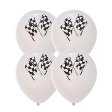 Lot de 10 ballons à damier pour une fête sur le thème des voitures de course