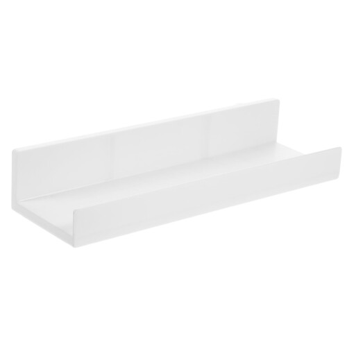 Biała, pływająca półka ścienna ABS 27x8x5,1 cm