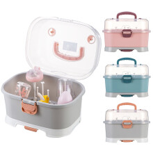 Baby Bottle Drying Rack with Cover – Large Storage Organizer, Portable & Easy-Clean Countertop Drainer, Compatible with All Standard Bottles