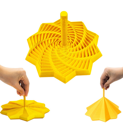 Gullfarget mini sensorisk fidgetstjerne – 3D-printet, 887,5 cm