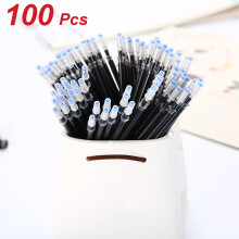 100-pak kuglepen refills, sort/blå/rød, 13 cm, kompatibel med standardpenne, jævn skrivning og langtidsholdbar