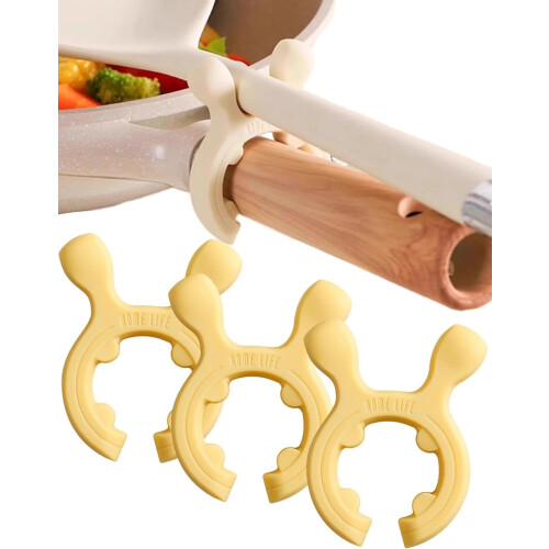 Silikon-Topfgriff-Spatelhalterung, rutschfest, 3er-Pack, Gelb