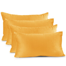 Housses de coussin décoratives rectangulaires en velours uni, douces et douces, pour canapé, 30 x 50 cm, orange, lot de 4