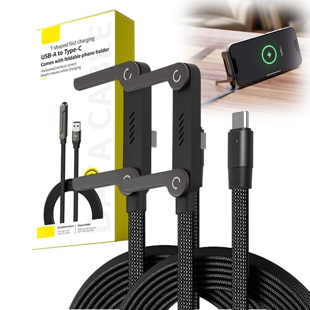 240W Usb-C To Usb-C Cable With Foldable Stand & Nylon Braid 9450273246680