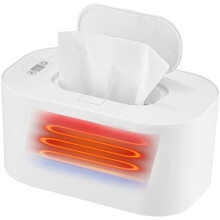 Aquecedor USB de lenços umedecidos para bebês com temperatura constante, branco.