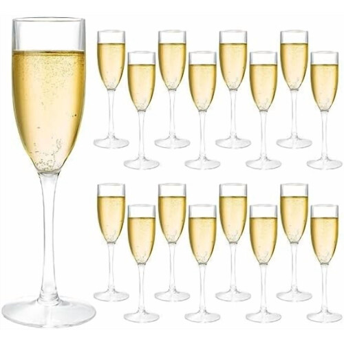 16-pack 5oz akryl champagneflöjter