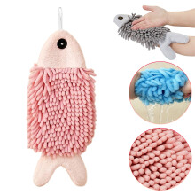 Fiskformade handdukar i mikrofiber i korallfleece, 3-pack