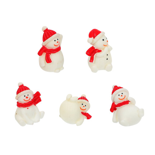 Kerstversiering voor aquarium: sneeuwpop (5 stuks)