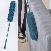 Manche à poussière extensible, 38 pouces, tête électrostatique, flexible pour les endroits en hauteur et les recoins, lavable, réutilisable –