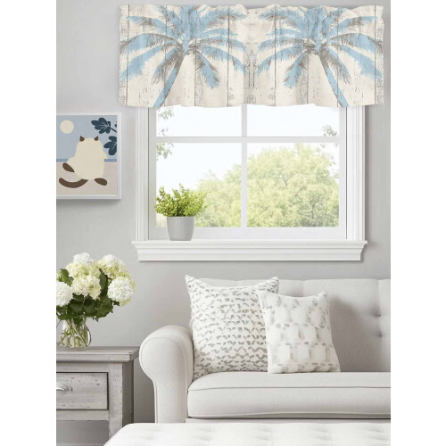 Βολάντσα Summer Beach Blue Coconut Tree, 60x18in, με θήκη για ράβδους, συμβατή με αγροικία, κουζίνα,