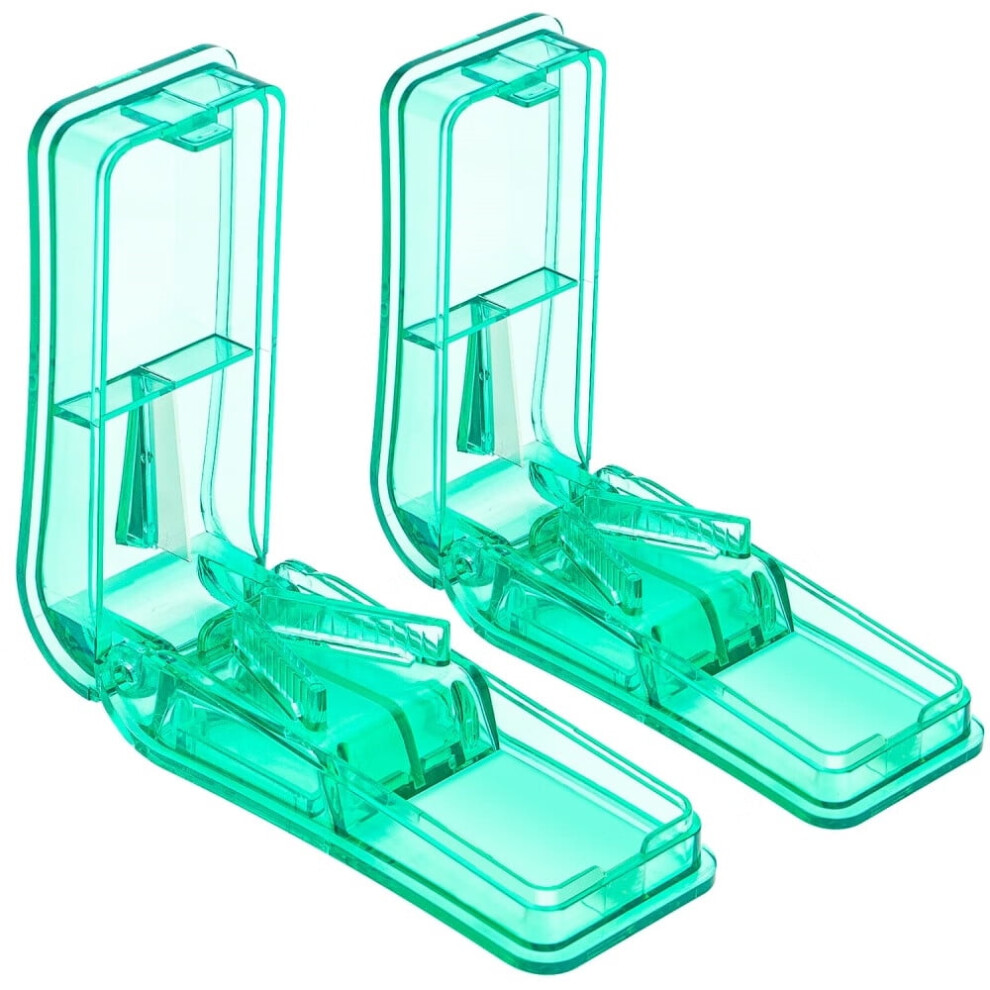 Blue 2Pcs Pill Cutter,Professional Pill Splitter For Cutting Small Pills Or Large Pills In Half (Blue)