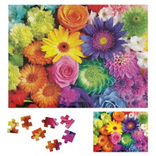 Träpussel med blommor, 500 bitar