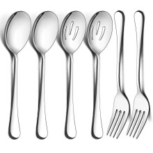 6-teiliges Servierset aus Edelstahl – 9,8 Zoll