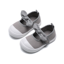 Baskets pour filles et garçons, fermeture à scratch, bout fermé, semelle rigide, nœud papillon, premières chaussures de marche, chaussures