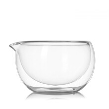 Bol en verre à double paroi isolante résistant à la chaleur – Compatible micro-ondes, transparent, pour salades de fruits, pâtisseries, thé et