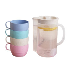 Ensemble 5 en 1 : pichet, bouilloire de 1,7 L avec 4 gobelets, distributeur de boissons, carafe à eau pour réfrigérateur, idéal pour les