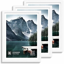 Cadre photo 11x15 avec verre véritable - Affichez des photos 10x14 avec passe-partout ou 11x15 sans passe-partout, ensemble de cadres photo muraux