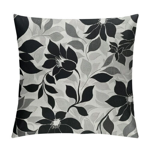 Black Grey Pillow Covers 18x18 Short Plush