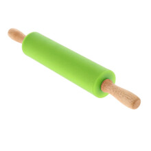 Rodillo de silicona con mango de madera