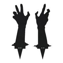 Piquets de jardin en métal robuste en forme de mains de zombie - Décoration extérieure effrayante pour Halloween (lot de 2) pour jardin, allée et