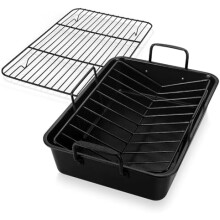Stainless Steel Roasting Pan with V-Rack and Cooling Rack