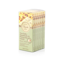 Venchi - Kit de 6 Tabletas de Chocolate Blanco Salado con "Avellana Piamonte IGP" Entera, Almendras y Pistachos Enteros, 600 g, Sin Gluten, Sin Colora