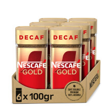 NESCAF? Gold Descafeinado Caf? Soluble Descafeinado 100% Ar?bica- 6 Frascos De 100G - Total: 600G