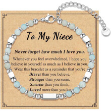 Tiny Beaded Bracelet Gifts for Bestie Friend Sister Daughter Granddauhgter Niece, Christmas Birthday Valentines Day Gifts for Teen Girls Women Her