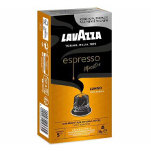 Lavazza, Espresso Maestro Lungo, 100 c?psulas de aluminio compatibles con m?quinas originales Nespresso, notas de frutas y flores, 100% ar?bica, inten