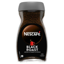 NESCAF? BLACK ROAST caf? soluble intenso, frasco de vidrio, caja de 6 x 200g