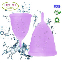 Conjunto de copos menstruais reutilizáveis AUCHEN para fluxo regular e intenso.