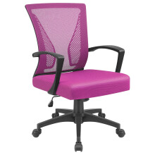 Silla de oficina Lacoo de respaldo medio con respaldo de malla, silla de escritorio, silla de trabajo para ordenador con soporte lumbar y