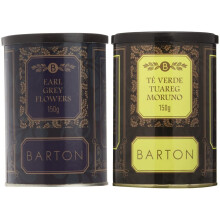 Barton Earl Grey Flowers - Hojas partidas de T? negro, 150 gr & T? Verde Tuareg Moruno - 150 gr