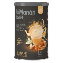 biMan?n - Batido de Prote?na Sabor Vainilla y Toffee - 51% Prote?na con Guaran?, Fibra, ?cido F?lico, Vitaminas y Minerales - 14 Batidos, 420g