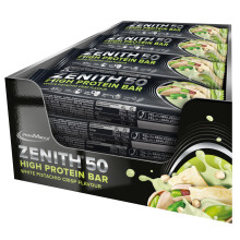 IronMaxx Zenith 50 High Protein Bar - White Almond Coconut ? 16 barritas proteicas de 45?g con un 50% de prote?nas por unidad, snack bajo en az?cares