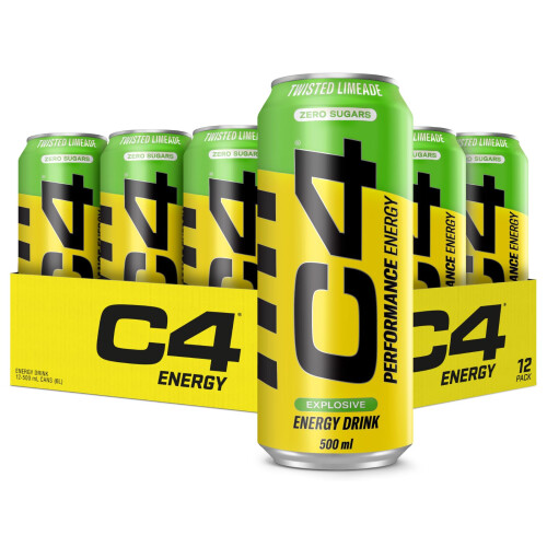 C4 Performance Energy Carbonated 500ml x 12 Twisted Limeade Multi-ling