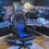 Lacoo mid-back gaming chair PU leather blue 1