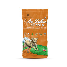 Dr John Gold Dry Dog Food 15kg - Chicken & Vegetables Complete Dog Food - High Energy Adult & Senior Dog Food for Active & Working Dogs - Balanced Da